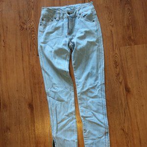 ERA OF CHAOS LIGHT BLUE SKINNY ANKLE ZIP JEANS 24*